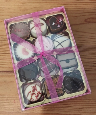 A box of 12 assorted chocolates