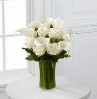 White Rose and Calla Lily Vase