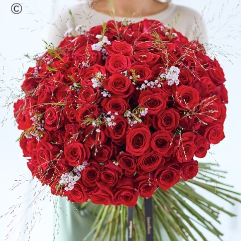 Red Rose Hand tied 100
