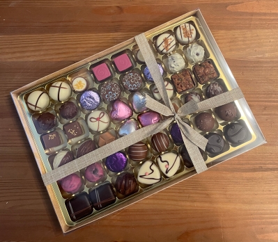A box of 48 assorted Belgian chocolates