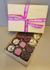 Happy birthday box of 12 assorted chocolates